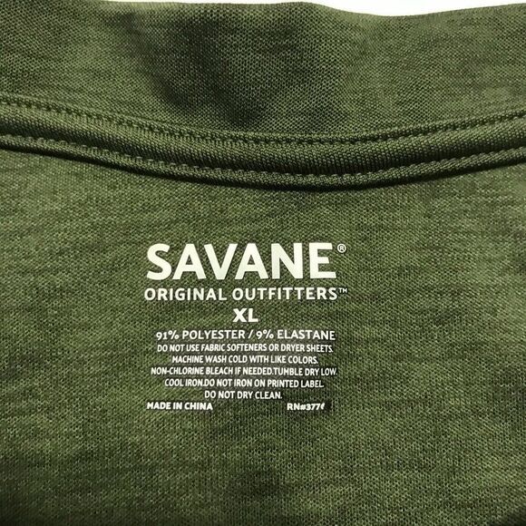 Savane Original Outfitters green long sleeve base layer XL - Picture 2 of 2